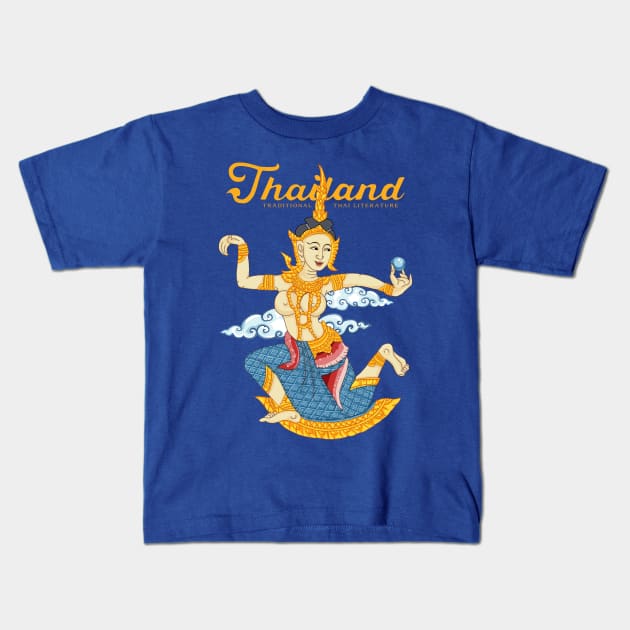 Traditional Thai Literature Kids T-Shirt by KewaleeTee